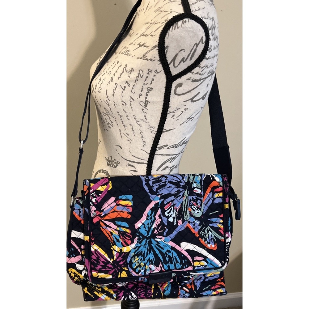 Vera Bradley Butterfly Flutter Crossbody Messenger Bag Purse Magnetic Excellent